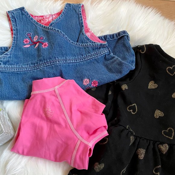 Baby Girl 3 piece Bundle 18mo pink black blue - Picture 2 of 8